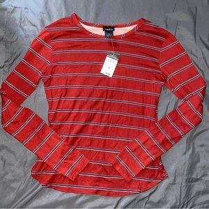 Fitted Polyester Stripe Long Sleeve